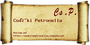 Csáki Petronella névjegykártya